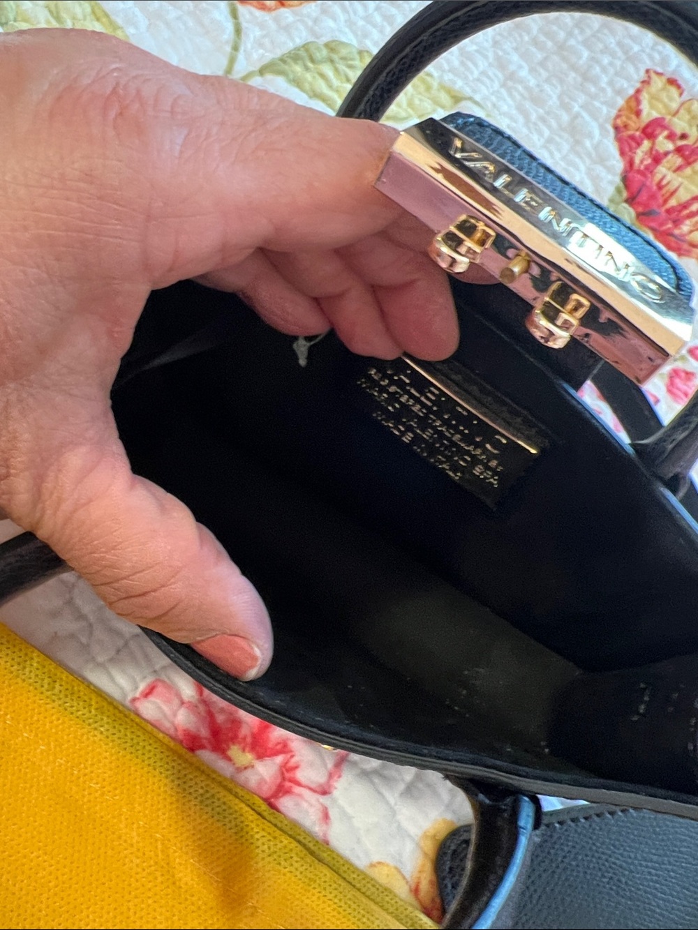 Valentino Black  Top-Handle with Strap Bag with Gold Hardware - Picture 12 of 12